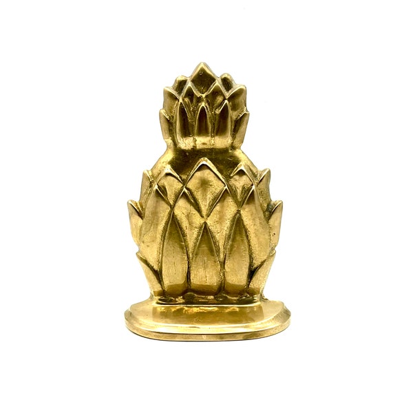 Vintage Solid Brass Pineapple Bookend / Vintage Pineapple Bookend / Home Decor / Office Decor