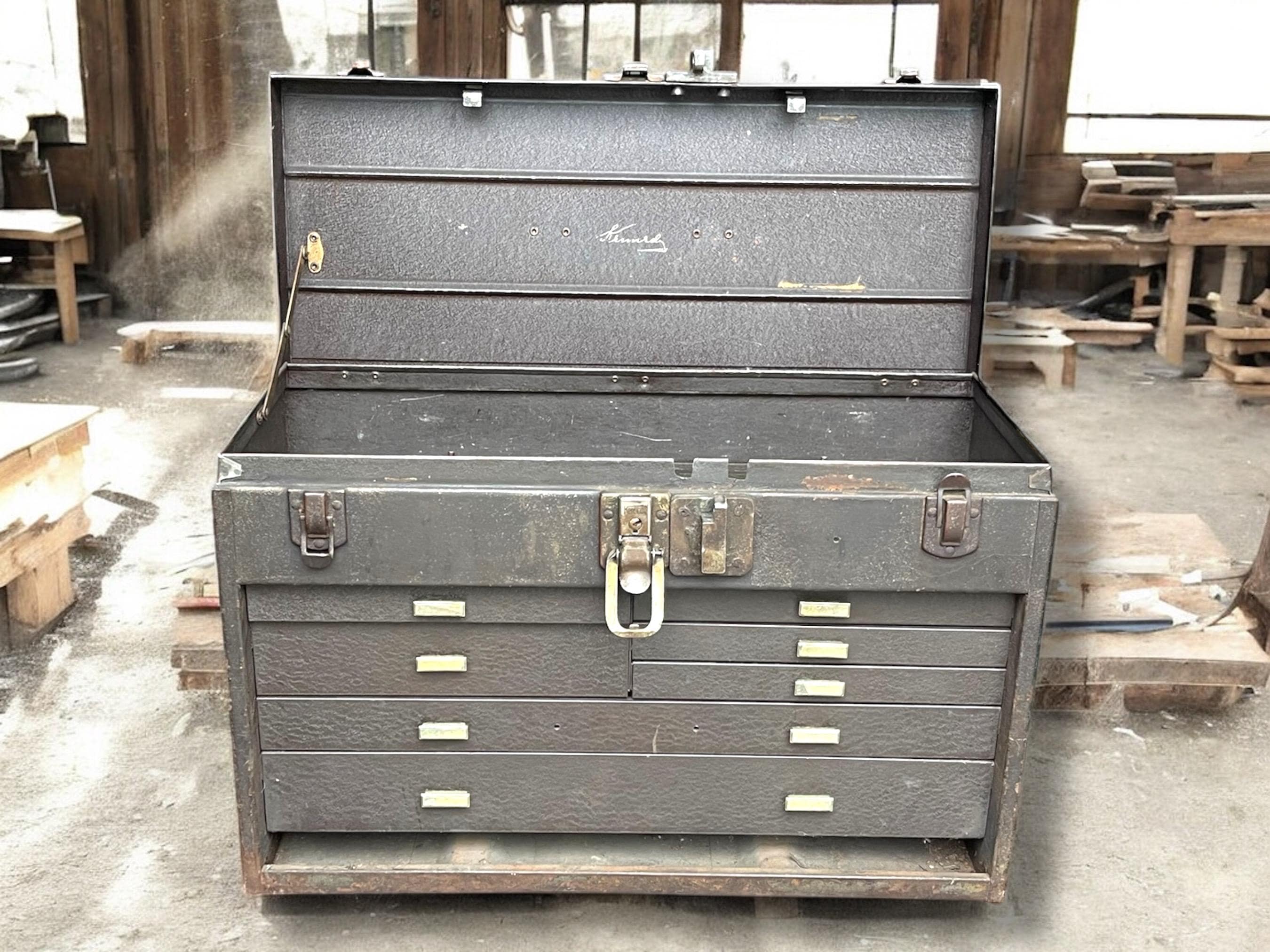 Vintage Kennedy Machinist Tool Box: Industrial Metal Tool Chest