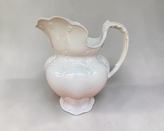 Jarra de loza blanca antigua de J & G Meakin / Decoración de casa de campo inglesa / Jarra de loza vintage / Objeto de colección para cocina rústica