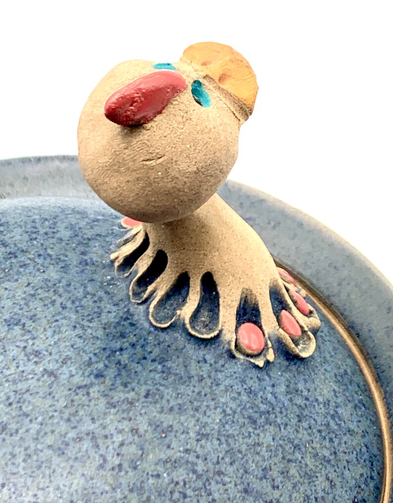 Rooster Art Pottery Bowl with Lid by Diane Marier Quebec Canada Unique Rooster Bowl Handmade Gift Idea Mothers Day Gift