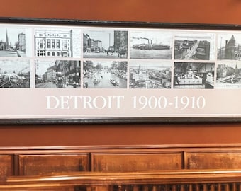 Vintage Detroit-vykortaffisch – Väggkonst 1900–1910 av Roger Kazanowski
