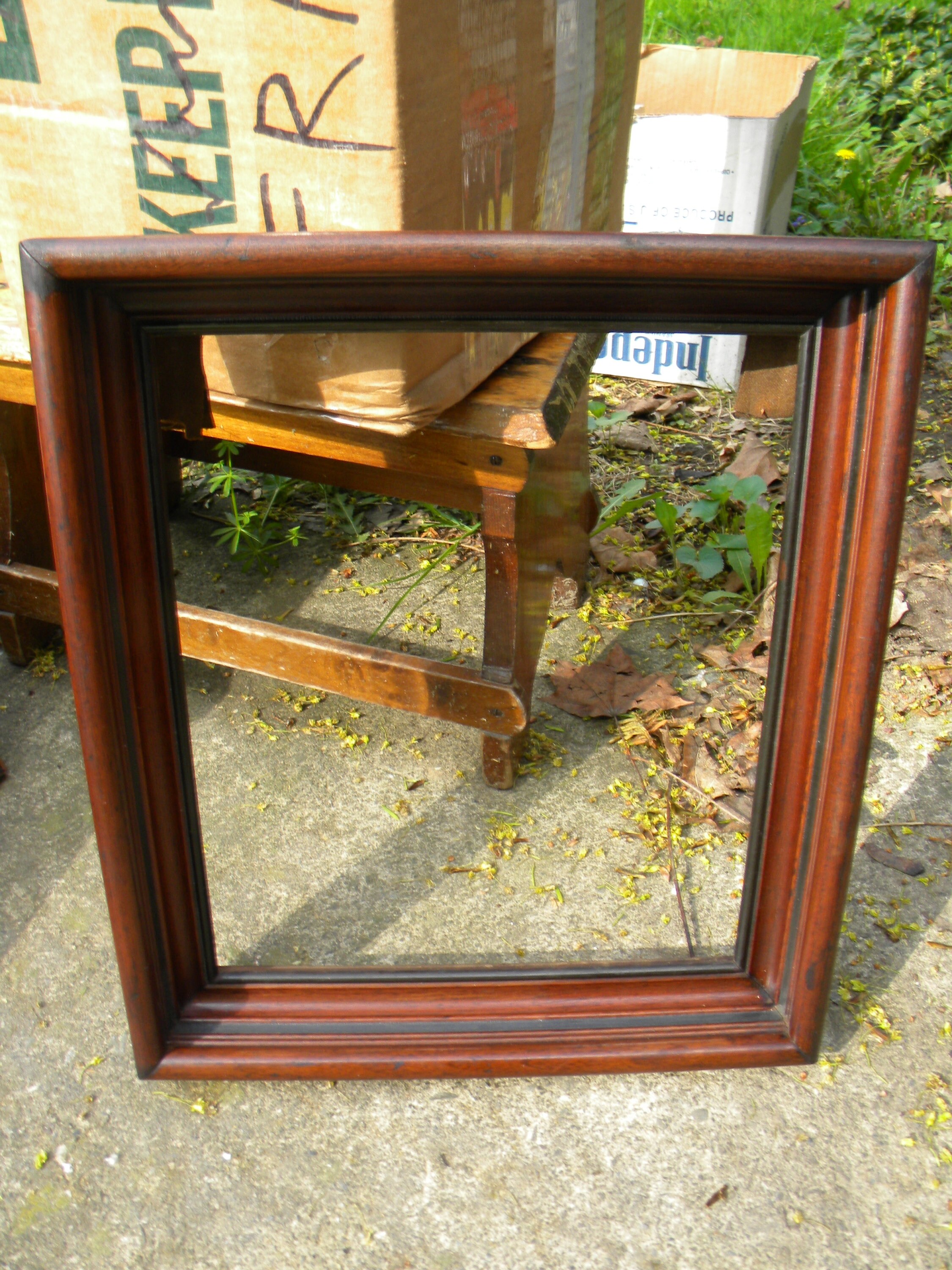 nice antique 1800s DEEP WALNUT wood picture frame 1 Etsy