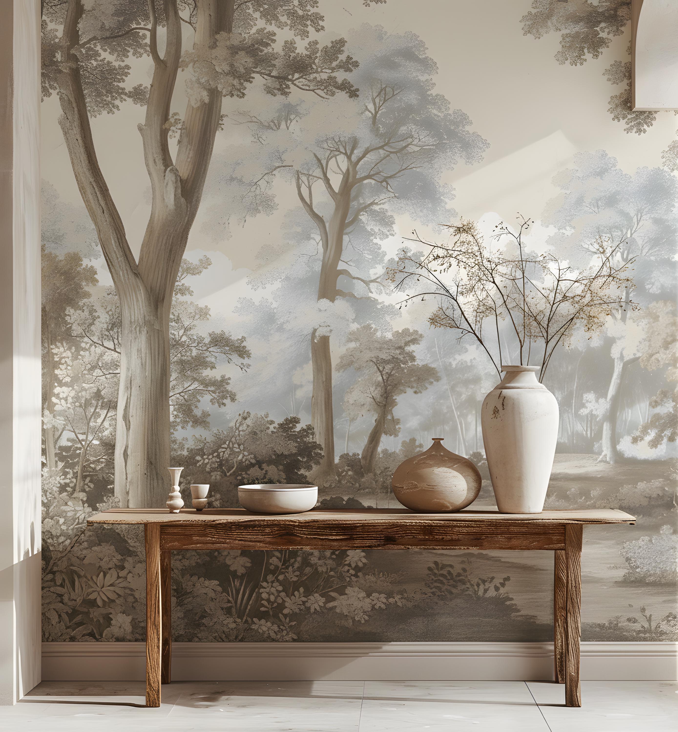 Pastoral Landscape Mural Wallpaper,classic Scenic Wallpaper, Vintage ...