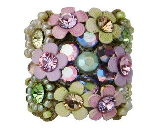 flower power power ring sky blue floral blue magical shine The Floral Rosette Ring 500204-0015 Orly Zeelon