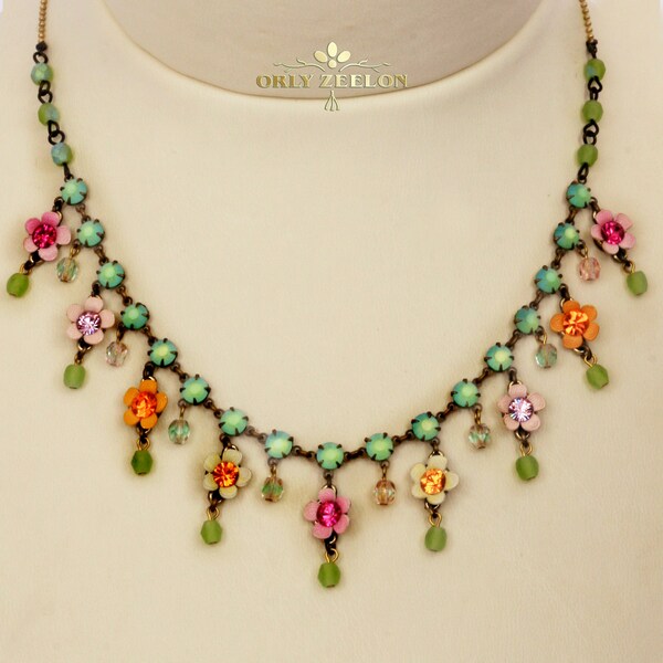 The Medley of Flowers Tassel Necklace - 105601-0025 Orly Zeelon