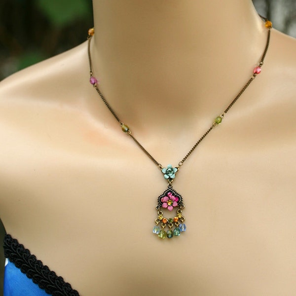BRIDGERTON  romantic jewelry colorful beaded bohemian pendent necklace -107720-4416 Orly Zeelon