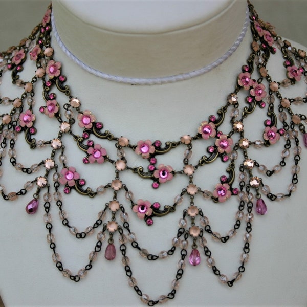 COLORS- BRIDGERTON style Necklace,  SAMPLE details inside, Festoon type choker with length extensions Orly Zeelon