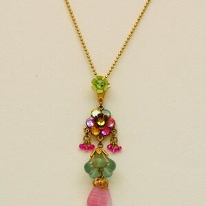 Bollywood flair Pendent Necklace in Pink Multi-color by Orly Zeelon image 4