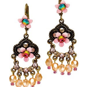 COLORS BRIDGERTON Chandelier earrings 207715-4599 Orly Zeelon PEACH AND ROSE