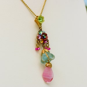 Bollywood flair Pendent Necklace in Pink Multi-color by Orly Zeelon image 3