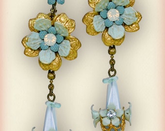 Orly Zeelon The Accented Floral Earrings - Cocktail Jewelry - Party Jewelry - Wedding Jewelry - Gift For Her - Art Jewelry - 207918-3055