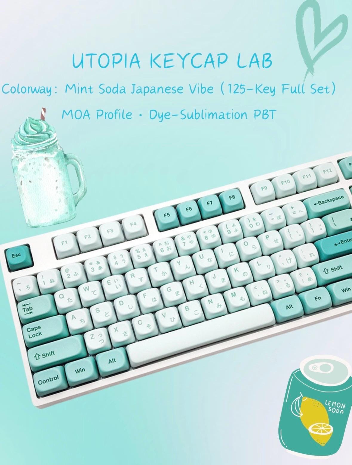 Mint green keyboard - Etsy 日本