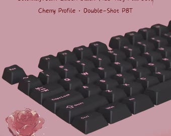 Set di tasti Dark Queen neri, tasti PBT a doppia iniezione con stampa superiore, profilo Cherry, set di tasti personalizzati per tastiera meccanica, 126 tasti