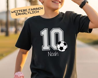 Personalized football birthday shirt with name and age, boys' birthday T-shirt number, 5 6 7 8 9 10 11 12th birthday, football party