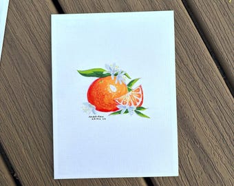 Oranges Gouache Print, Kitchen Wall Art, Colorful Fruit (Digital Download)