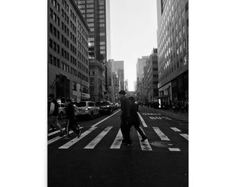 New York City Black and White Poster | Street Photography Print | Urban Travel Wall Art