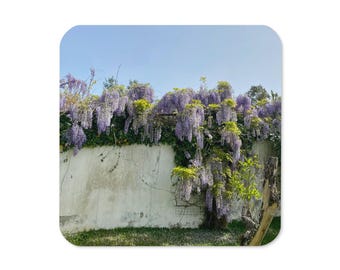 Portugal Floral Photography Cork Back Coaster | Colour Travel Photo Drink Coaster