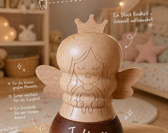 Milchzahndose, Erster Wackelzahn, Zahnfee Geschenk, Holzdose mit Name, Zahnbox, Zahndose personalisiert, Erinnerungskiste für Milchzähne