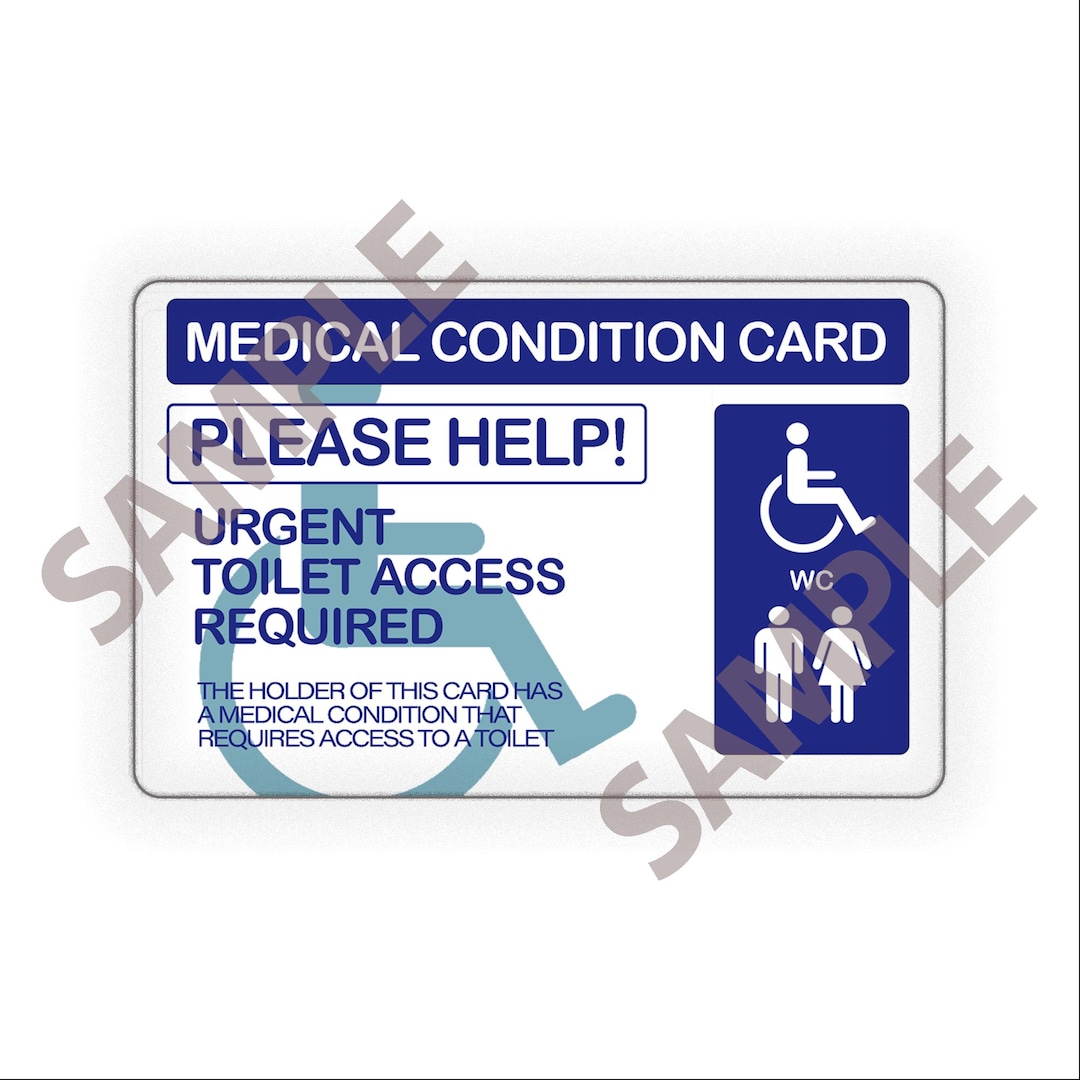 Mp Condition Card Examples Urgent Toilet Access | Medical Condition Card - WC Access [digital ...