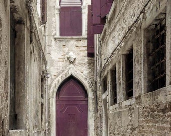 Venice photography, purple wall art, 8x10, Rustic Door Art, plum wall art