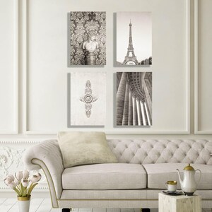 Paris Prints, Set of 4 prints, Paris Photography, Paris gallery wall set, beige wall art