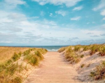 Scusset Beach Cape Cod Print: Coastal Boardwalk Art