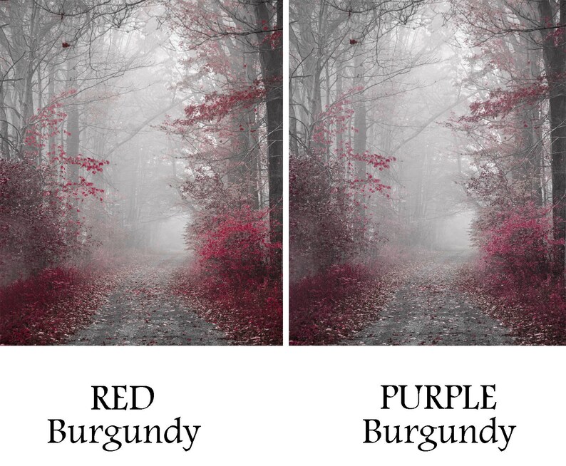 Burgundy Wall Art Set of 2 Burgundy Prints Burgundy and Gray Etsy