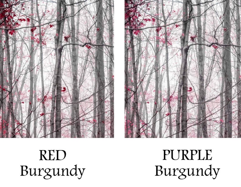 Set of three burgundy prints or canvas, PURPLE-PINK burgundy wall art, burgundy and gray wall decor, burgundy canvas art image 3