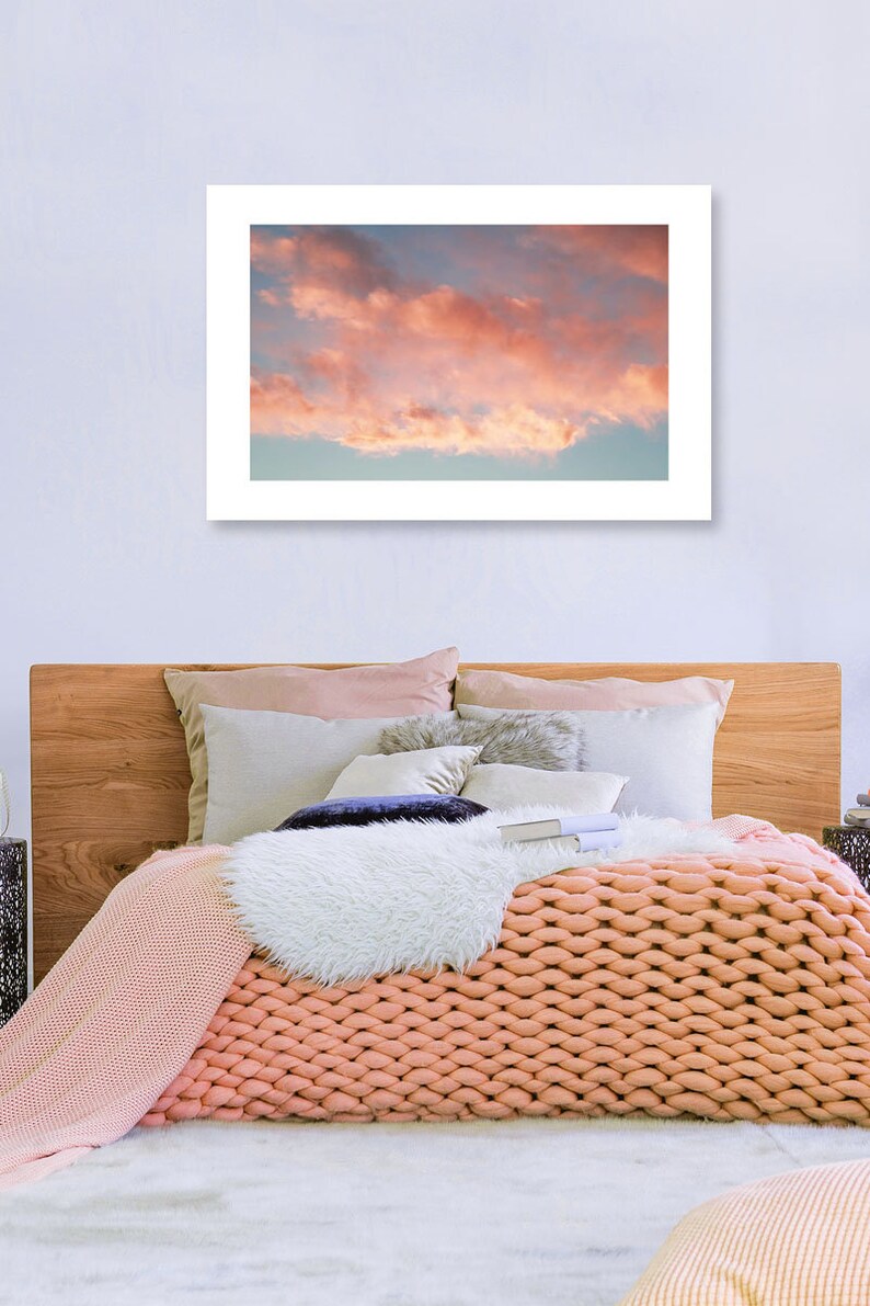 Blush Pink Wall Art Pink Clouds Art Abstract Art Blush and Etsy