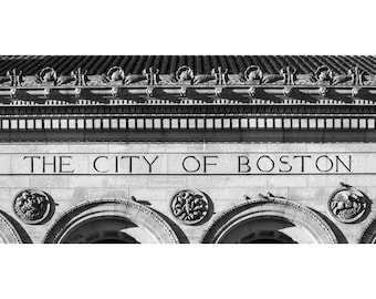 Boston Art, Black and White, Boston Photography, 10 x 5,  Boston Wall Art, Boston Photo