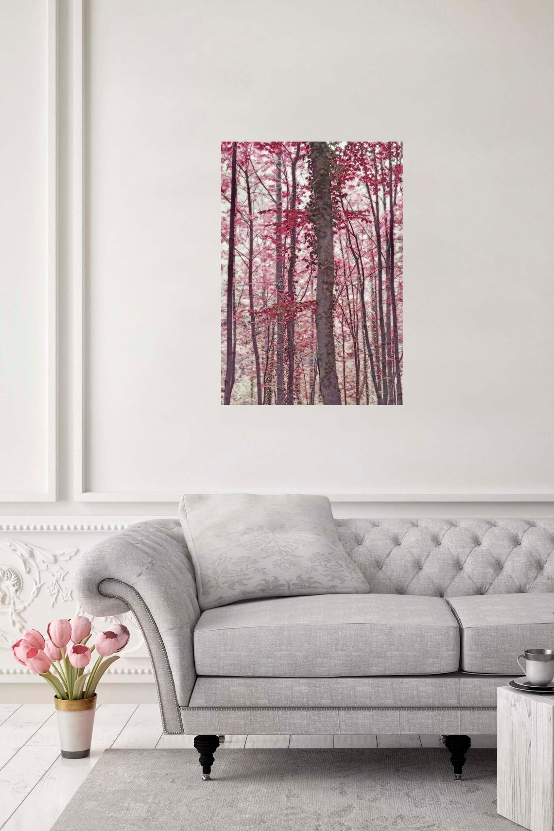 Burgundy Wall Art Burgundy Nature Art Burgundy Forest Art Etsy