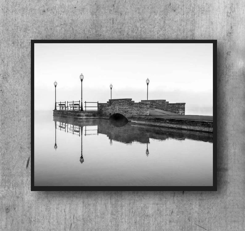 Black and White Photography Lake Wall Art Pier Photo Etsy