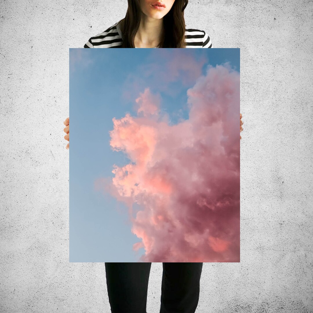 Blush Pink Wall Art Pink Clouds Art Abstract Art Blush and Etsy