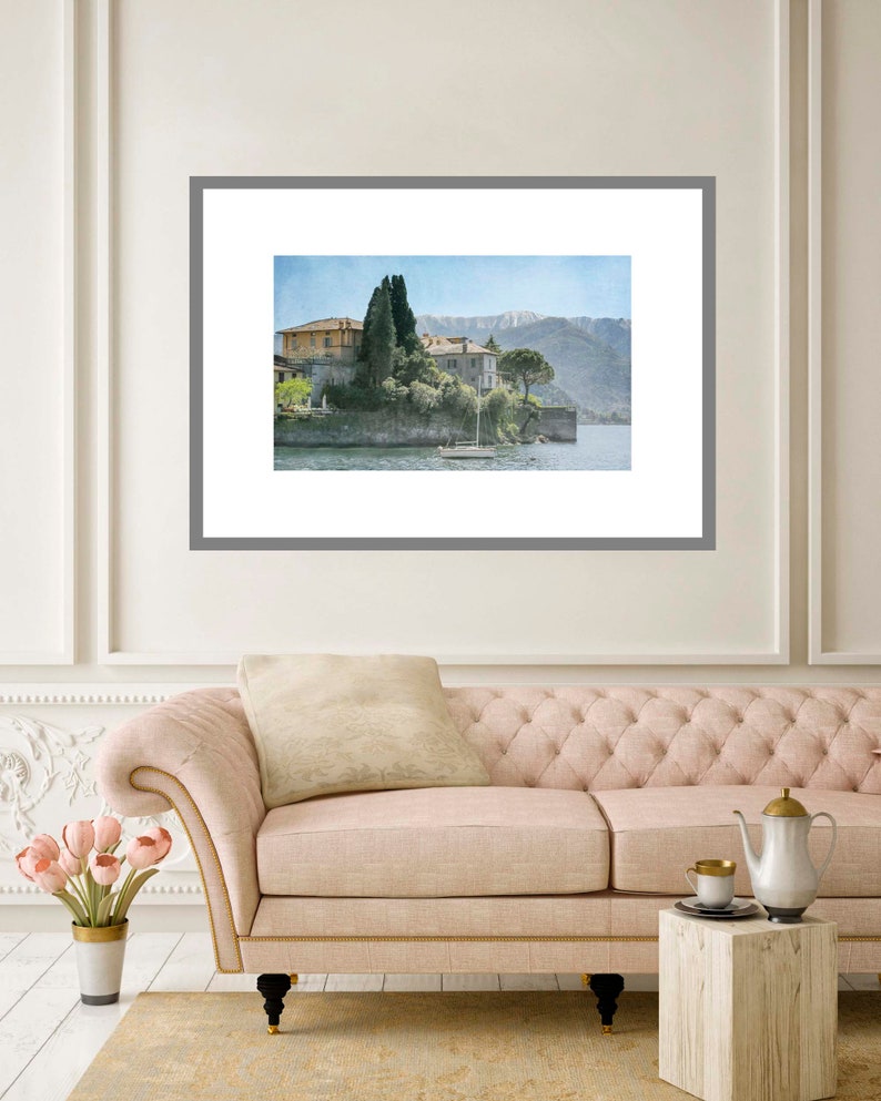 Lake Como Wall Art Varenna Wall Art Italy Wall Art Blue Etsy