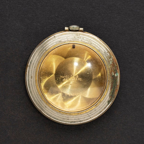 Vintage American Made Pocket Watch Case Silver Tone WITH Original Crystal, Watch Parts Ideal for Jewelry, Steampunk Art Supplies 07420