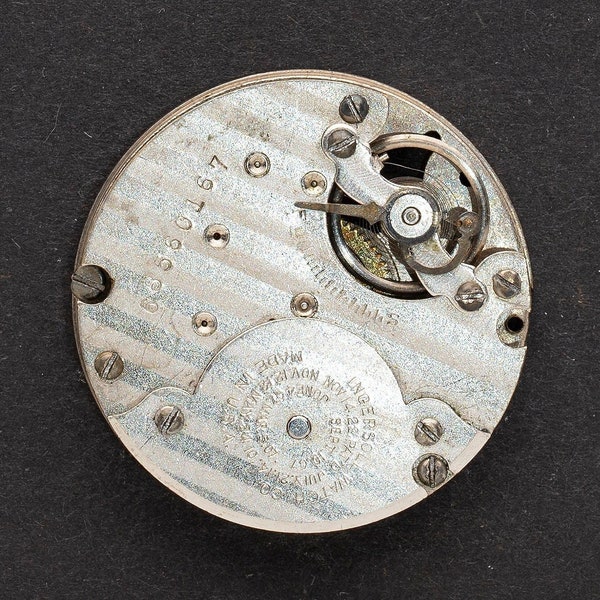 Vintage Pocket Watch Movement With Gears and Genuine Ruby Jewels Ideal for Assemblage, Collage, Mixed Media Craft & Art Supplies 04557