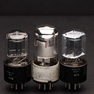 3 Vintage Vacuum Tubes, Radio Electron Tubes, Audio Amp or Amplifier Tubes 6X5GT, 12SK7GT, 6SN7GTB 07314