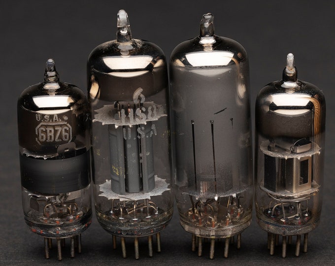 4 Vintage Vacuum Tubes, Radio Electron Tubes, Guitar Amp or Amplifier ...