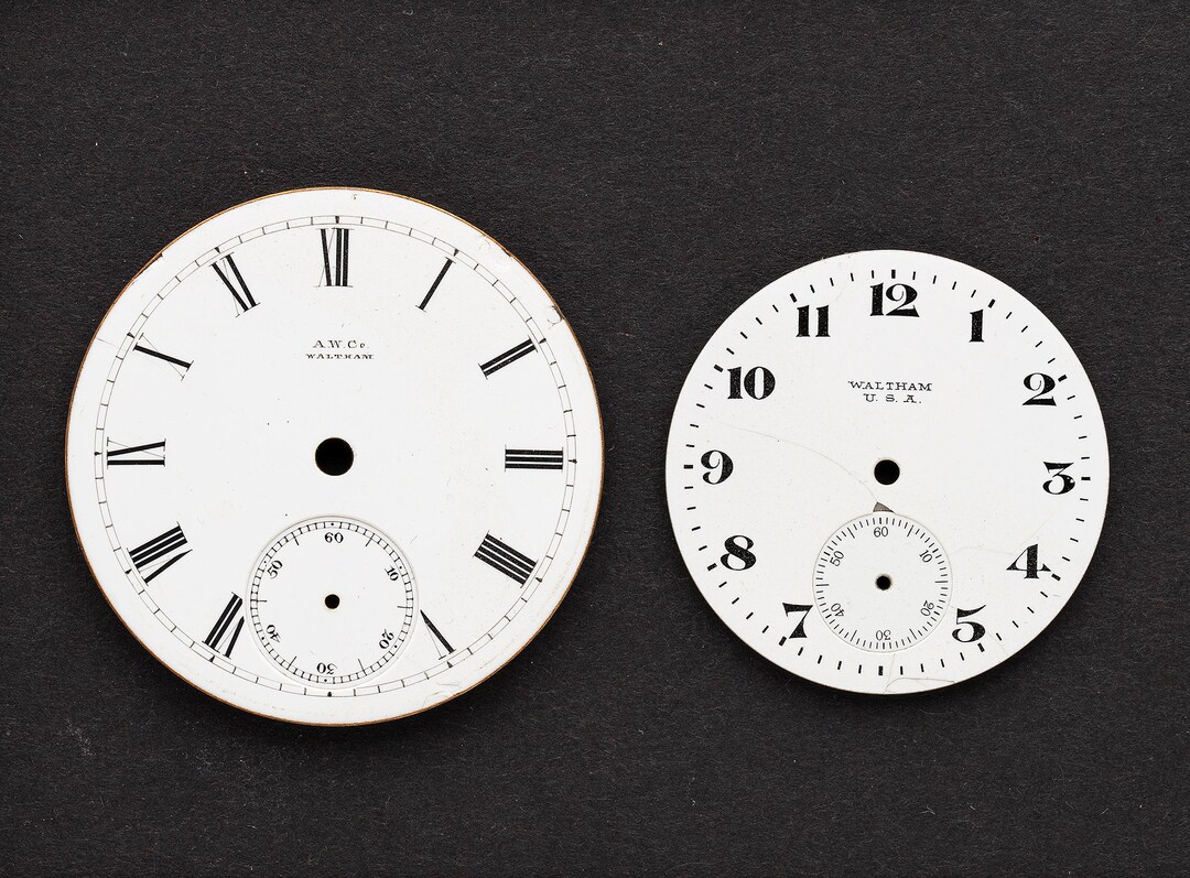 2 Vintage Porcelain Pocket Watch Faces Watch Dials Antique Etsy