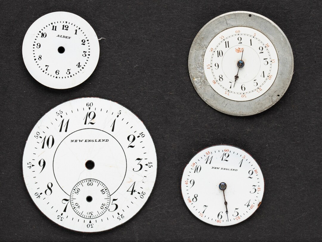 4 Vintage Porcelain Pocket Watch Faces Watch Dials Antique Etsy