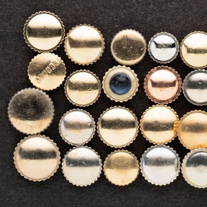 20 Watch Crowns, Vintage Winding Crowns, Stainless, Brass, Base Metal &  Gold Filled, Steampunk Art Supplies 08143