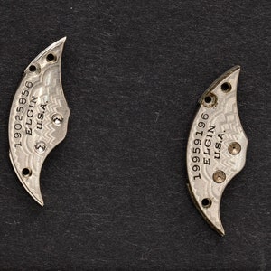 Matching Pair Antique Pocket Watch Parts with Engraved Brass, Decorative Watch Pieces, Earring Findings, Steampunk Art Supplies 06585