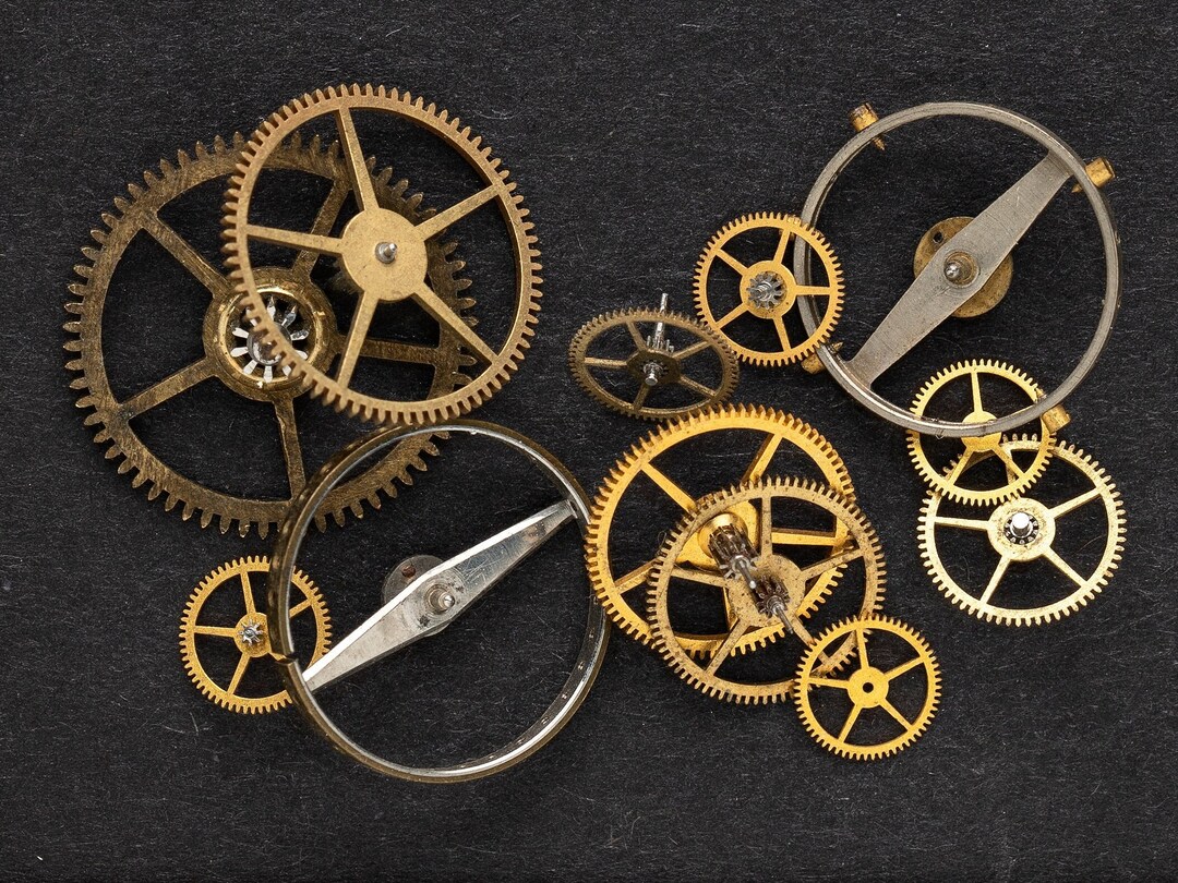 12 Vintage Pocket Watch Gears, Mixed Lot of Wheels, Cogs, and Gears