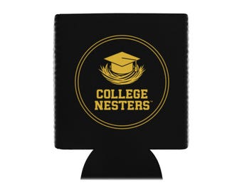 Enfriador de latas negro y dorado de College Nesters