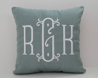 Sunbrella Monogrammed Pillow Cover | Sunbrella Indoor Outdoor Cover | Wedding Gift | Housewarming Gift