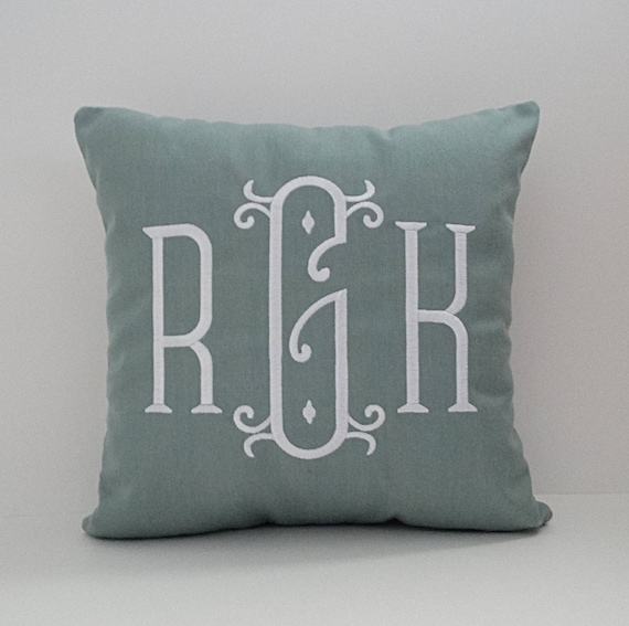 outdoor monogram pillows
