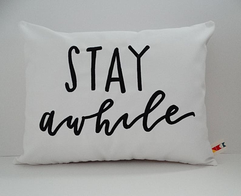 Stay Awhile Embroidered Pillow Cover - Thumbnail 2
