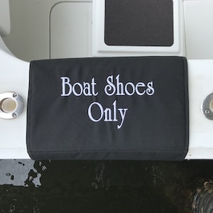 Boat Shoes Only Boat Mat | Sunbrella Boat Boarding Mat | Canvas Mat For Gunwale | Custom Non Skid Gunwale Mat | Welcome Aboard Mat For Boat