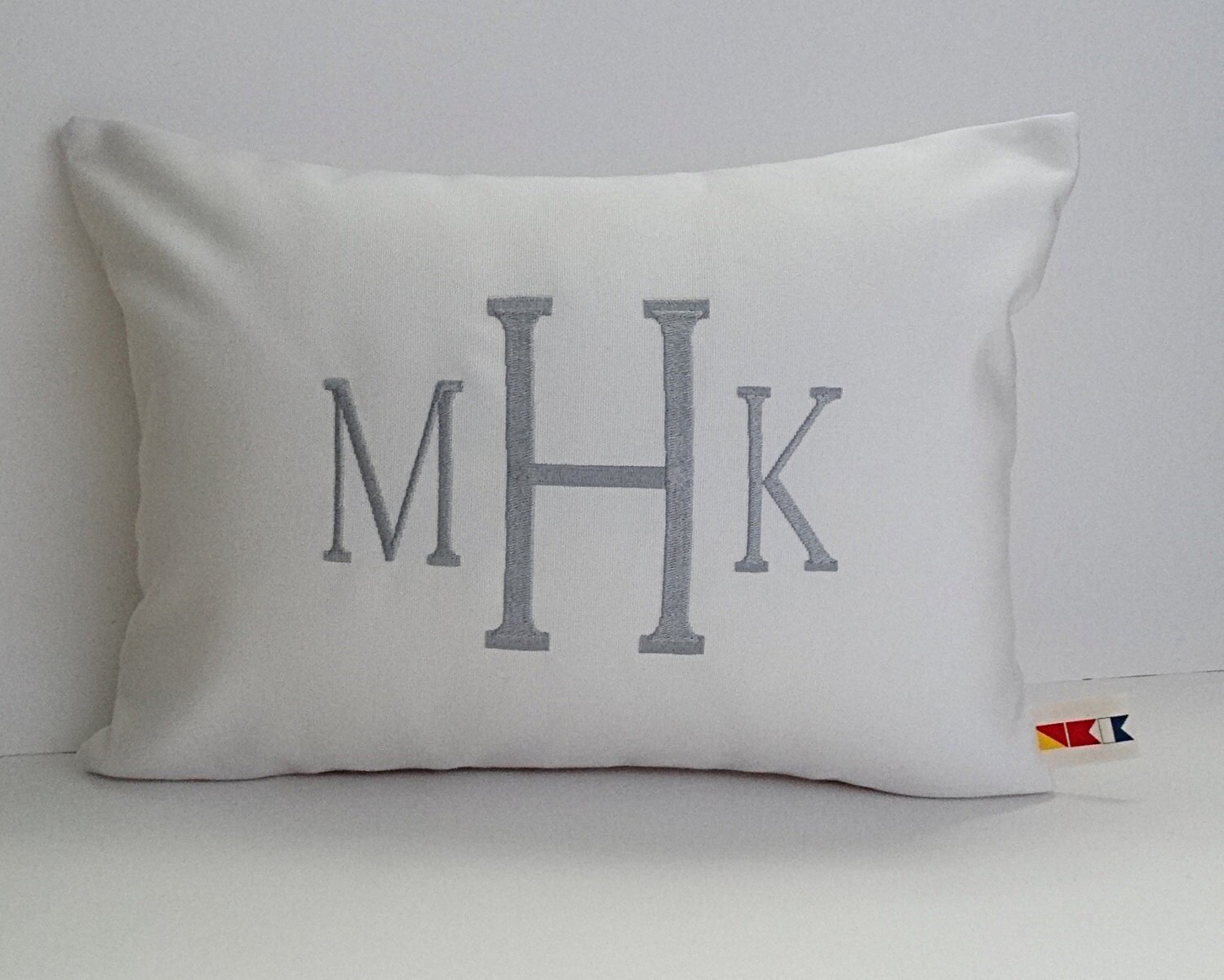 MONOGRAMMED PILLOW COVER indoor outdoor personalized | Etsy