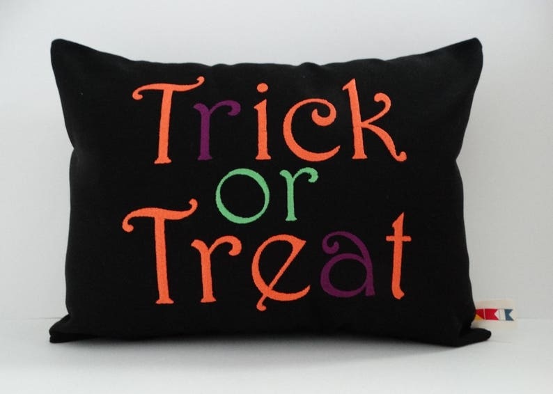 Pillow Cover Halloween Pillow Trick Or Treat Pillow Etsy